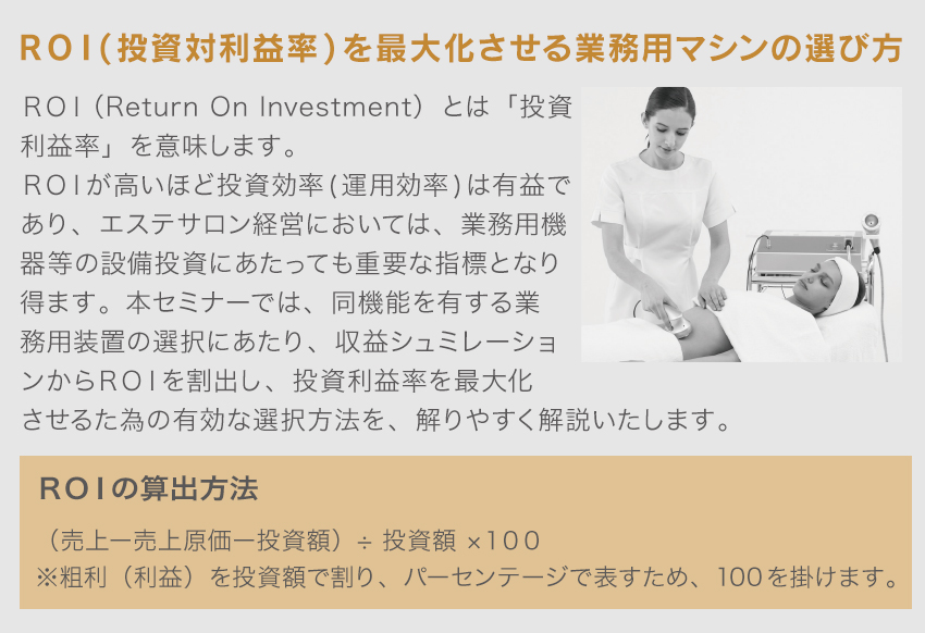 ROI(投資対利益率)を最大化させる痩身マシンの選び方